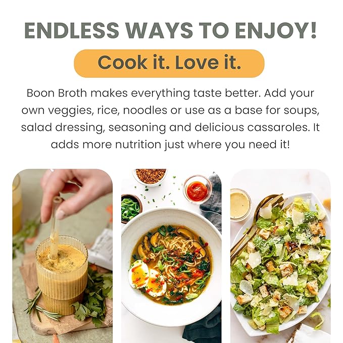Boon Broth Supports Digestion, Skin & Joint Health-Plant-Based Soup Powder With 72 Trace Minerals for Energy, Balance & Wellness - High-Calcium Vegetable Broth for Sipping, Fasting & Gut Health- 4 Oz