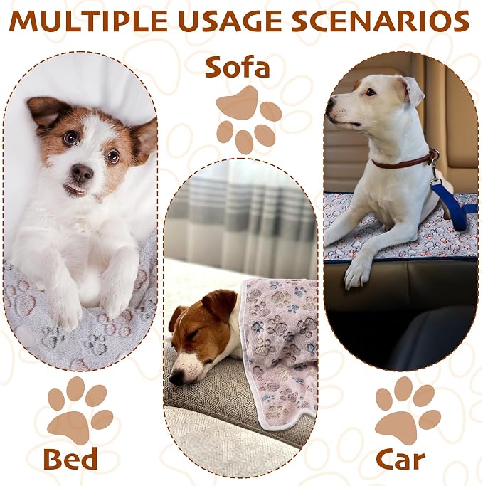 1 Pack 3 Blankets Fluffy Premium Fleece Soft Pet Blanket Flannel Throw for Cat Dog Puppy (Medium 30x20'', Dot-White/Pink/Blue)