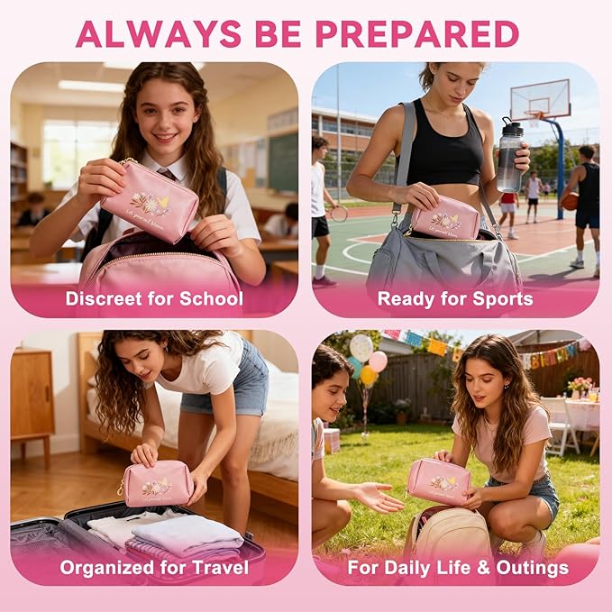 First Period Kit for Girls 9-12.Tween Period Starter Kit with spare Underwear, Educational Guide & Card in Gift Box - Thoughtful Puberty Gift (M)