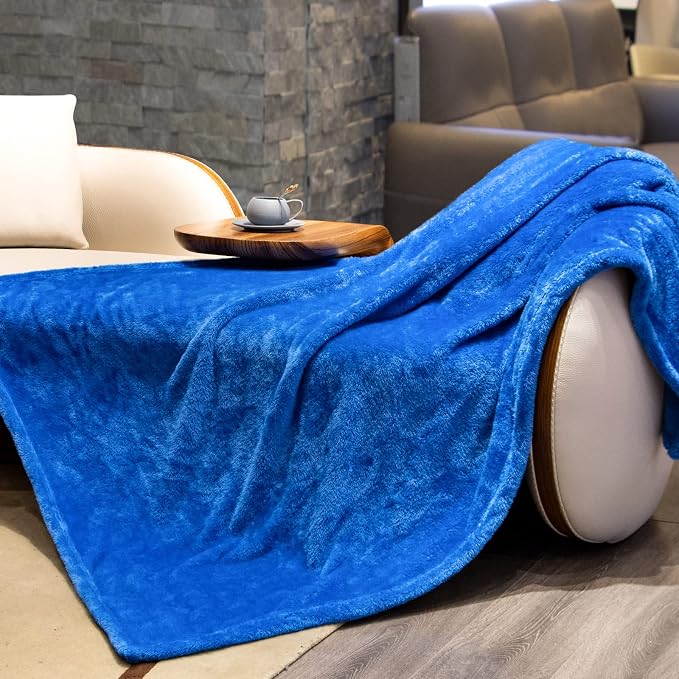 obinsm Royal Blue Throw Blanke Soft Fleece Lightweight Blanket for Bed | Warm Plush Blanket for Couch Sofa Travel, Fuzzy Blue Blankets for Women kids Boys Girls 50x70 in