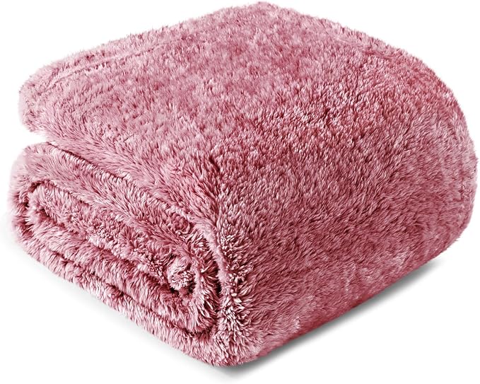 Exclusivo Mezcla Fuzzy Large Fleece Throw Blanket for Couch, Mixed Deep Red | 50x70 Inches, Super Soft and Cozy Throw, Plush Fluffy Blanket for Sofa, Bed, Bedroom, Home Decor, All Season