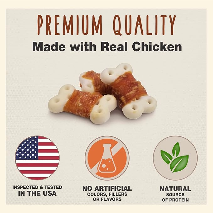 Cadet Gourmet Chicken Wrapped Biscuits Dog Treats, 42 oz | Made with real chicken, dog treats wraps, crunchy healthy dog treats, great for training, for small & large breeds