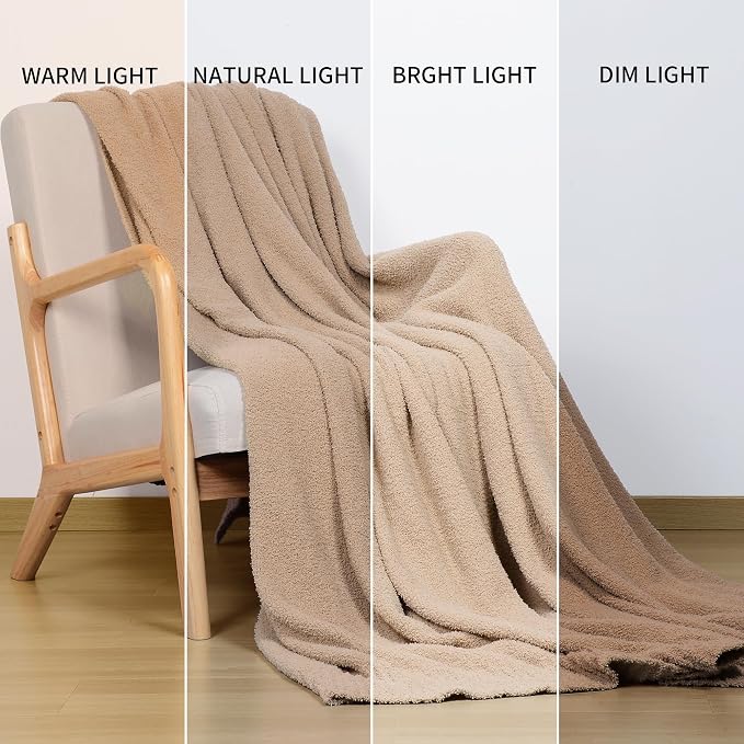 Dusty Rose Fuzzy Knitted Blanket, Soft Plush Queen Size for Bed, Cozy Lightweight Blanket for All Seasons, Dusty Rose, 90x90