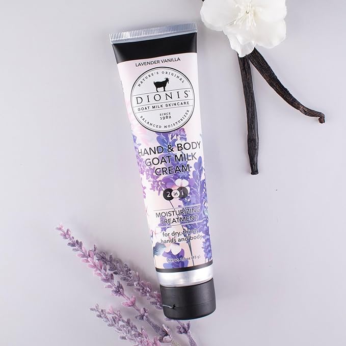 Dionis Goat Milk Hand & Body Cream Lavender Vanilla 3.3oz (Pack of 1)
