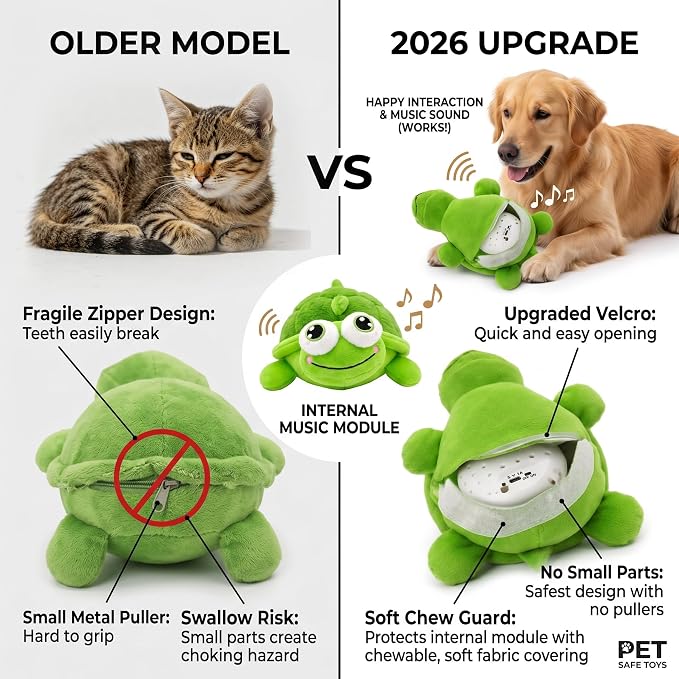 Interactive Moving Dog Toys – Interactive Dog Toys Plush Chew Toy with Bouncing Ball, Music & Recording Rechargeable Self-Play Toys for Small, Medium & Large Dogs to Keep Them Busy (Turtle)