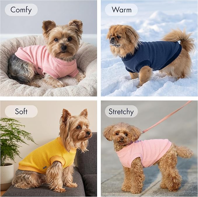 1 Pack Dog Shirt for Small Supplies Functional Waffle Dog Clothes Warm Soft Sweatshirt Outfit for Dogs Cats Pet Apparel