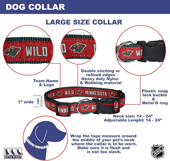 Pets First NHL Collar for Dogs & Cats. Adjustable, Cute, & Stylish! The Ultimate Hockey Fan Collar!