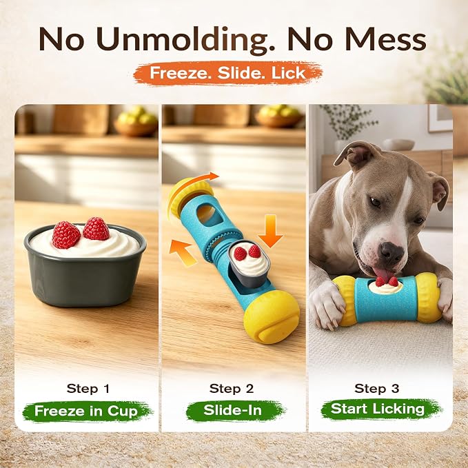 Dog Treat Dispensing Puzzle Toys Frozen Food Holder Slow Feeder