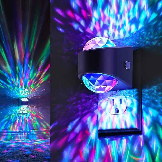Night Lights Plug into Wall, Star Projector Night Light for Kids | Night Light Projector, 9-Color RGB Galaxy Nightlight, Dusk to Dawn Sensor for Bathroom, Home Gaming Room Decor, Home Decor