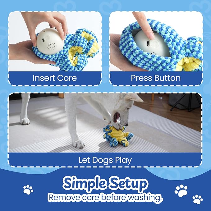Interactive Dog Toy, Durable Bouncing Plush Octopus to Keep Dogs Busy