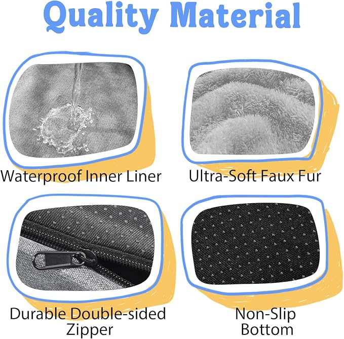 Orthopedic Washable XXL Dog Bed for Extra Large Dogs | Egg Crate Foam, 4-Sided Bolster Support, Waterproof Liner, Non-Slip Bottom, Removable Bolster Cover, 45 x 35 Inch