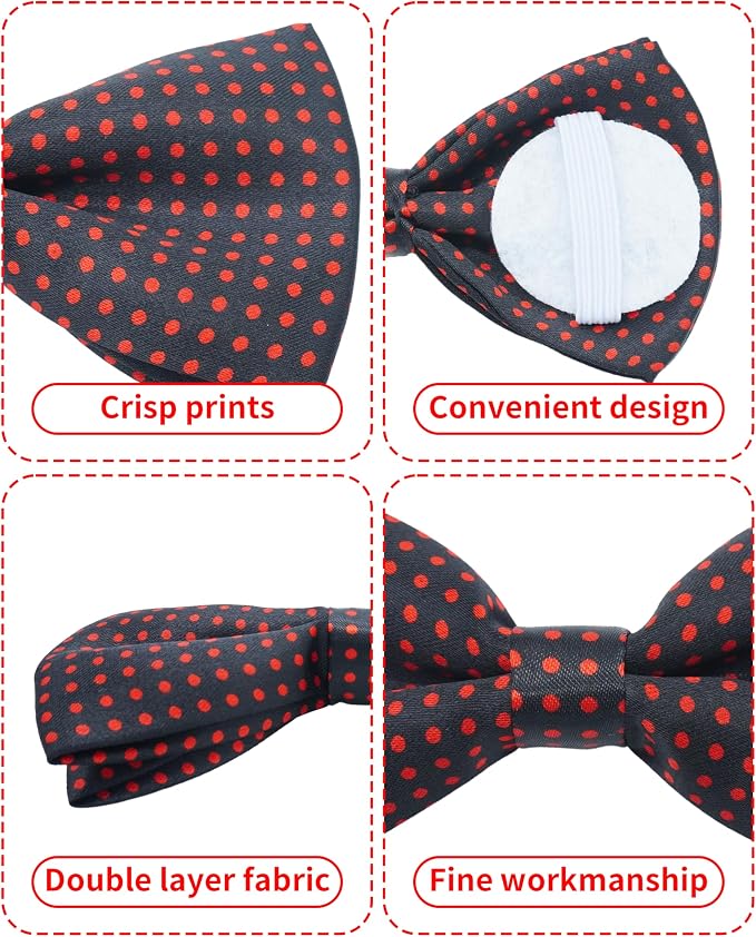 PET SHOW 5 Pack Dog Bowties Plaid for Large Dogs Slide on Collar
