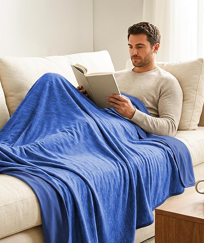 Everlasting Comfort Cooling Blanket for Hot Sleepers - Soft, Lightweight & Breathable Throw Blanket with Easy to Clean Material - Luxury Throws for Hot Flashes & Night Sweats (60"x80")