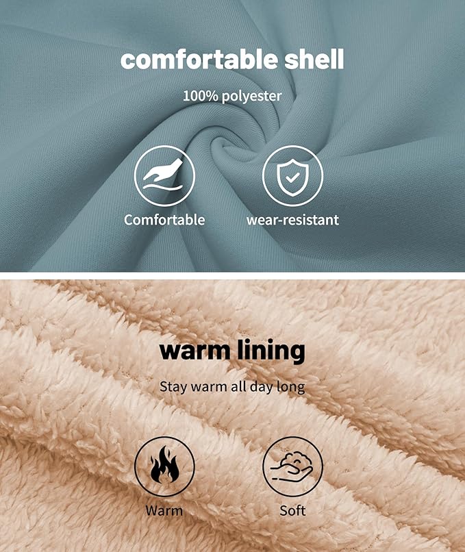 Little Beauty Womens Zip Up Hoodies Winter Thick Fleece Lined Hooded Jacket Casual Cozy Warm Sweatshirt Coat