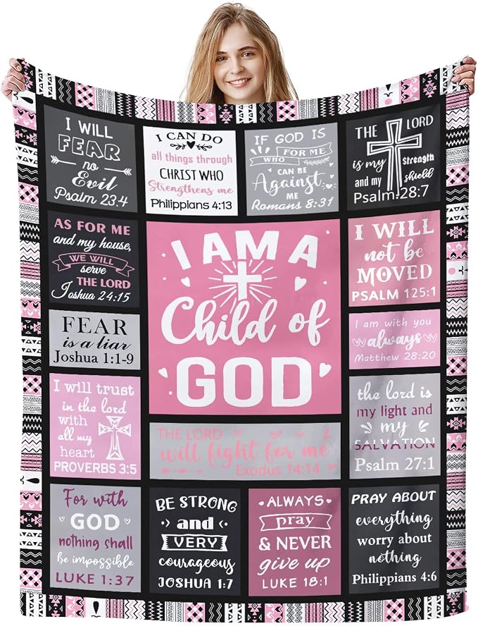Christian Gifts for Women Faith, Inspirational/Religious/Spiritual Gifts for Adults, Soft Throw Blankets for Women/Men, Personalized Blankets for Adults 50"x 60"