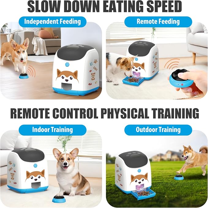 Dog Puzzle Feeder Toy – Remote Control Automatic Treat Dispenser with Light, Interactive IQ Training Slow Feeder, Large Capacity for All Dog Breeds