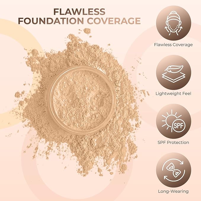 19 pc STARTER KIT w/BRUSHES & CASE (BEIGE) Mineral Makeup Foundation Blush Bronzer Illuminating Veil Set Bare Skin Matte Powder