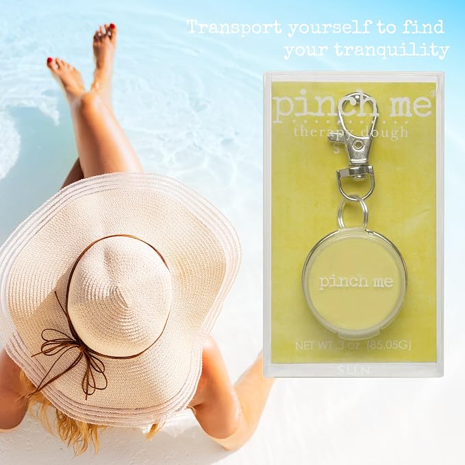 Pinch Me Therapy Dough Locket Combo - Holistic Aromatherapy Stress Relieving Putty – .3oz Clip-On Locket Scent + 3oz Dough Sun