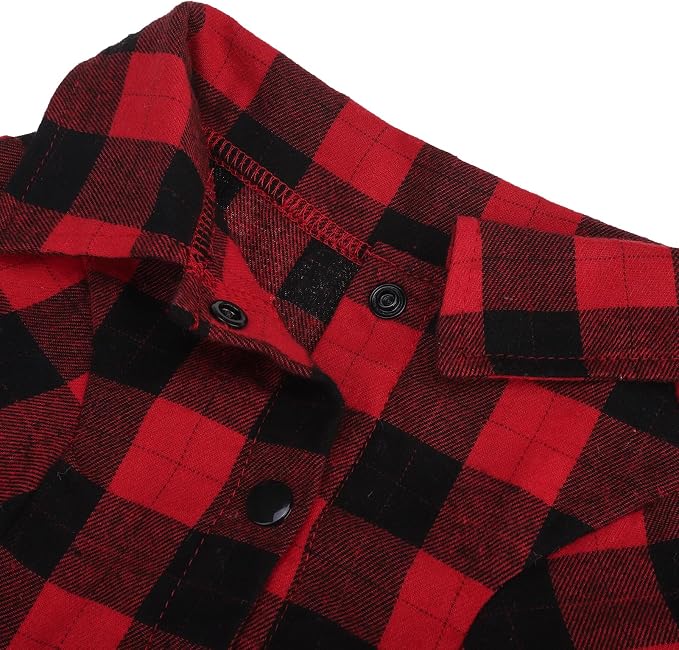 PUPTECK Classic Plaid Dog Shirt, Puppy Polo T-Shirt Clothes, Red M | Soft Cotton Button Up Dog Clothes for Small Medium Dogs Boy Girl, Fashion Pet Tee, Chic Casual Pet Outfit Apparel