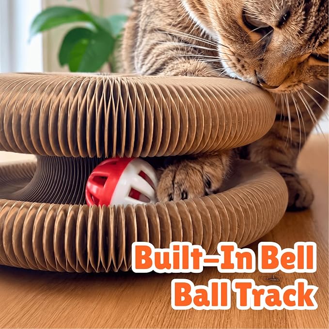 KITTY KURLZ Interactive Cat Toy & Cardboard Cat Scratcher