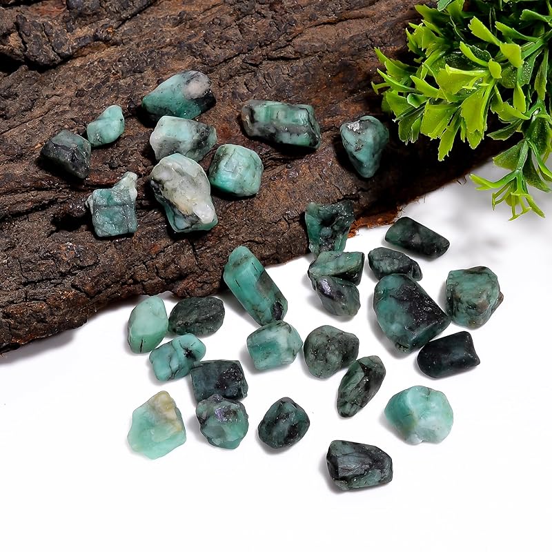 50 carats Raw Green Emerald Stone Lot, Rough Gemstone, Natural Crystals, Chakra Crystals, Healing Stones, Wholesale Pack, Jewelry Making Supply, Supply, (6 to 8pcs)