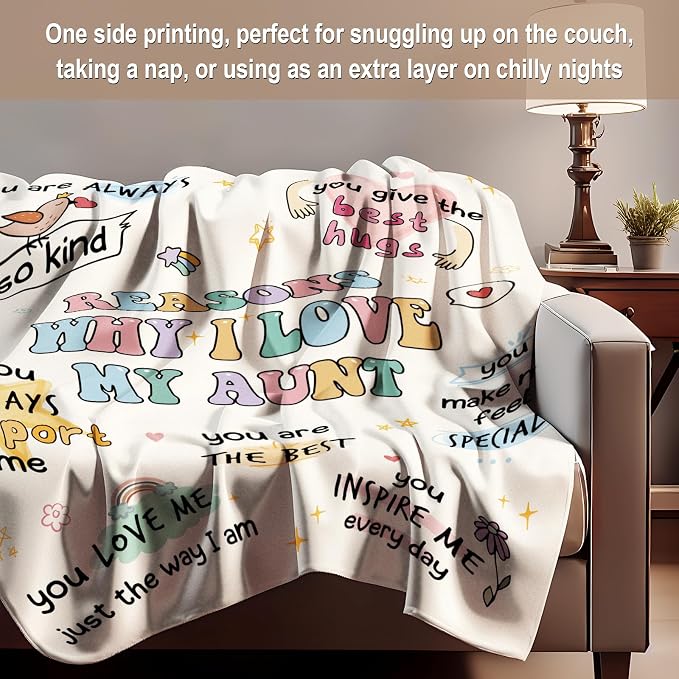 Aunt Gifts, Aunts Birthday Gifts, Auntie Gift for Women, Gift for Aunts from Niece Nephew, Best Auntie Ever Present Ideas for Christmas Mothers Day, to My Auntie Throw Blanket 60”x50”