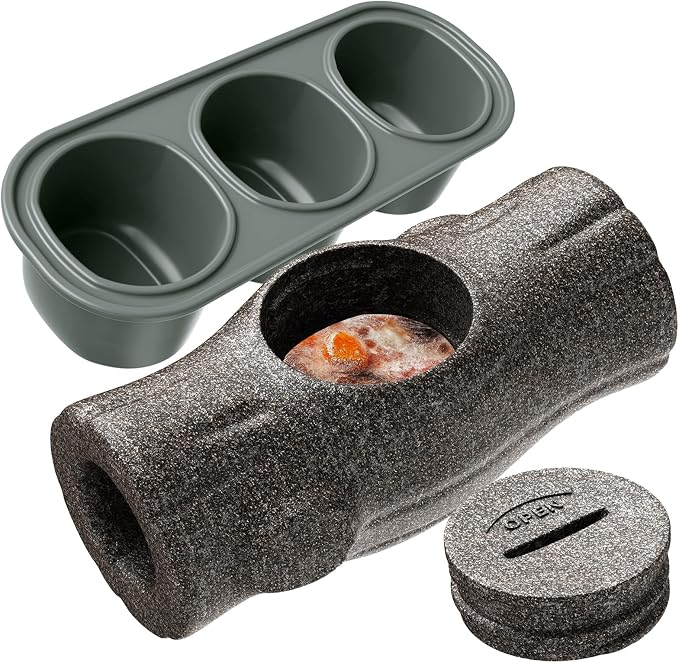 Tree Stump Dog Frozen Treat Toy, Long Lasting Chew & Heavy Duty Treat Dispenser Toy for Large Dogs with Peanut Butter Holder, Non-Toxic Easy Clean Teething Toys for Aggressive Chewers
