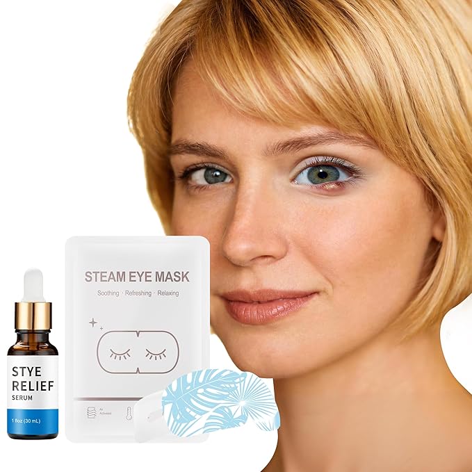 Stye Eye Treatment Kit, Relief for Styes, Chalazions, Blepharitis, Dry Eyes, Irritation and Swelling; Clear Eyes Redness Relief, Stye Eye Compress, Eye Patches, Eye Mask, Eye Stye Treatment