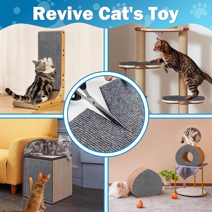 ENONCI 47.2x15.8 Cat Scratcher Mat, Self-Adhesive Wall Corner Cat Scratcher Pad