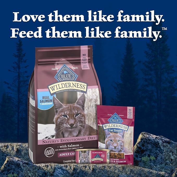 Blue Buffalo Wilderness Salmon Adult 7+ Dry Cat Food, Grain-Free, 5 lb | High Protein, Real Salmon #1 Ingredient, Supports Immunity with Antioxidant-Rich LifeSource Bits, Natural Ingredients