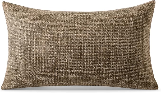 OTOSTAR Linen Throw Pillow Cover Set of 1 Decorative Lumbar Pillowcases Cushion Covers 16x24 Inch for Home Decor Sofa Bedroom Car 40 x 60CM Brown