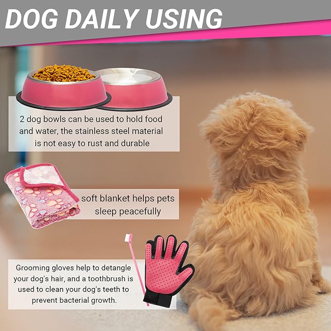 FLYSTAR Puppy Starter Kit for Small Dogs, 26 Pcs Puppy Essentials Supplies