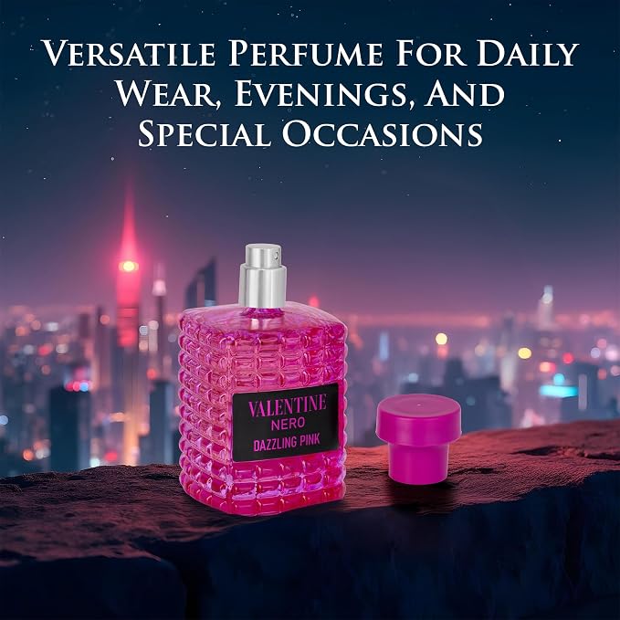 URBAN COLLECTION Valentine Nero Dazzling Pink for Women – Vegan, Cruelty-Free & Paraben-Free Eau De Parfum – Amber Floral Scent – Madagascar Vanilla Base – Elegant 100ml Bottle