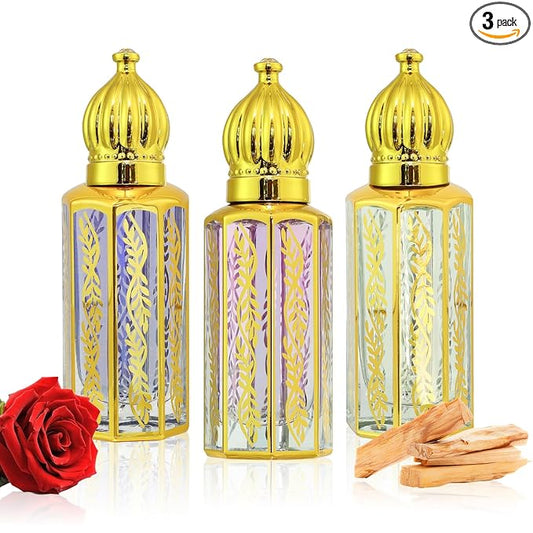 Arabic Perfume Oil for Women, Long Lasting Arabian Perfume Oil Roll On Rose, Sandalwood, Musk, 0.4 fl. oz