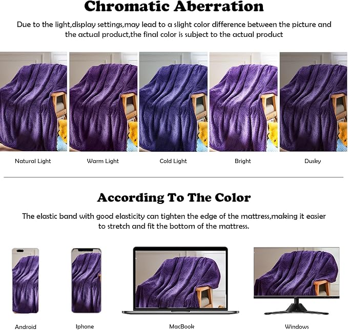 NEWCOSPLAY Fleece Leaves Pattern King Blanket, Dark Purple, 90"x110" | Super Soft Throw Blanket, Lightweight Cozy Bed Sofa Blanket, Premium Silky Flannel Fleece, Travel Blanket for All Season Use