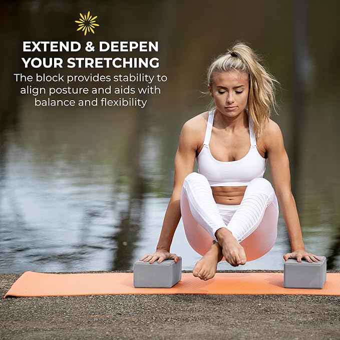 4" Yoga Block, 10 Pack Bulk EVA Foam Yoga Blocks, Firm and Supportive Yoga Brick, Balance Foam for Stretching, Pilates, and Workout, 4" x 6" x 9"