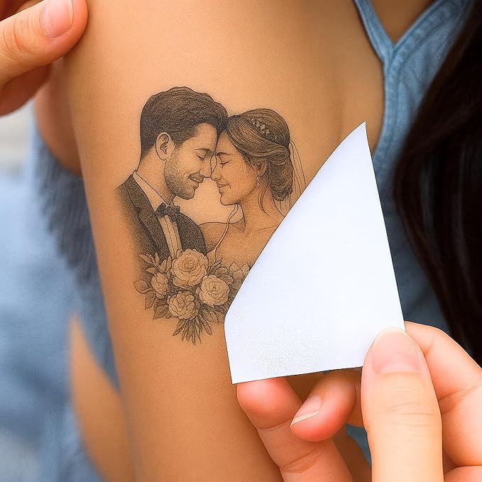 Party Pack - Custom Temporary Tattoos with Your Face | Funny Personalized Face Tattoos for Parties, Weddings & Events | Unique Fake Tattoos with Photo | Made in USA