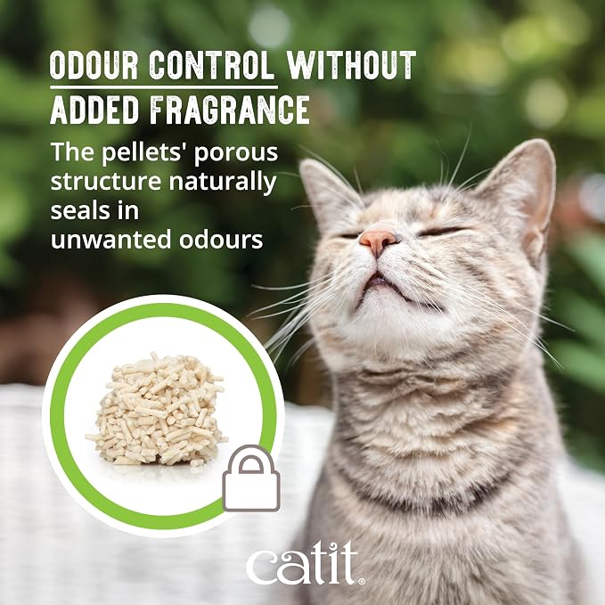 Catit Go Natural Pea Husk Clumping Cat Litter, Unscented, 12.3 lbs | Plant-Based, Eco-Friendly, Dust-Free & Flushable Cat Litter, Natural Clumping Formula, Low Tracking