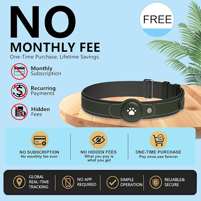 New GPS Tracker for Dogs: Smart Pet Collar with Real-Time Tracking,No Monthly Fee/Subscription (iOS & Android) Waterproof, Anti-Lost,365-Day Long Battery Life GPS Tracker Dog Collar(Tracker Included)