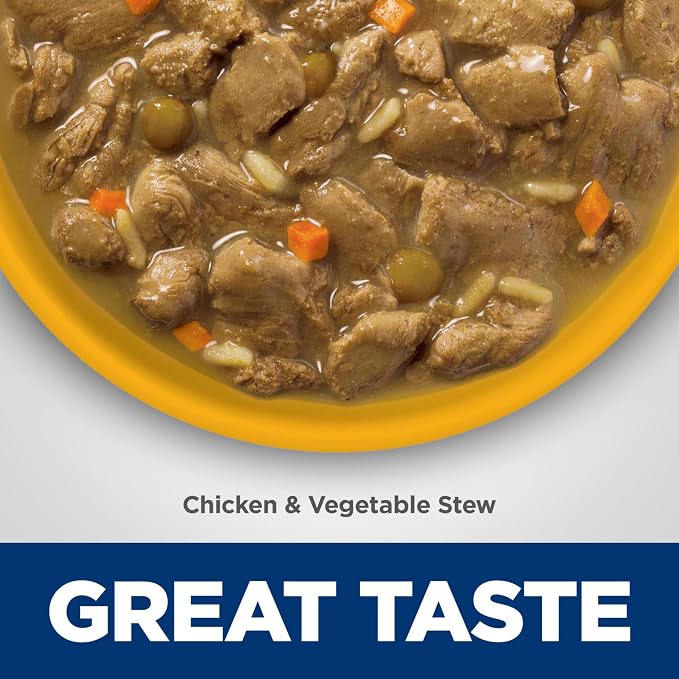 Hill's Science Diet Adult 7+ Senior Vitality Wet Dog Food | #1 Veterinarian Recommended, Chicken & Vegetable Stew, 12.5 oz. Cans, 12-Pack