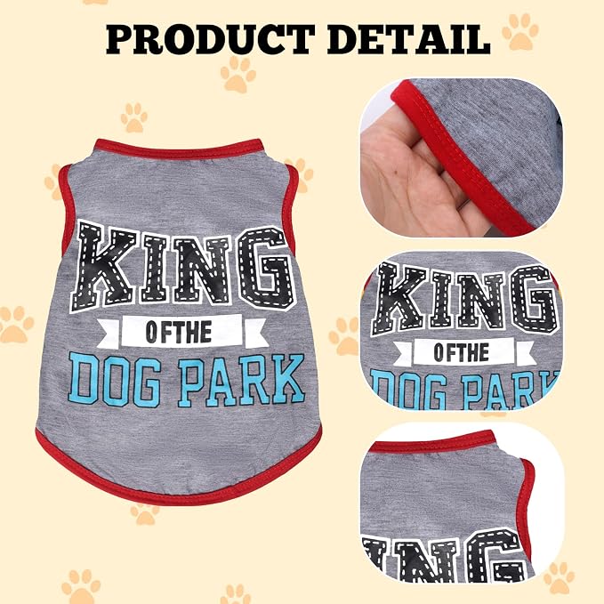 hoyuwak 4 Pieces Pet Shirts Funny Dog Printed Clothes Dog Sleeveless Vests | Cool Breathable Puppy Clothes Dog Outfit for Summer