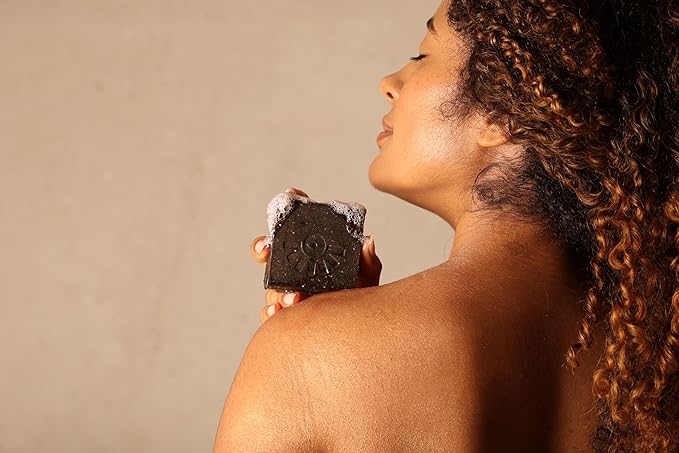 AYÉYA African Black Soap Bar, Cedarwood (Honor) – Exfoliating Bar Soap for Aging Skin, 4 Oz
