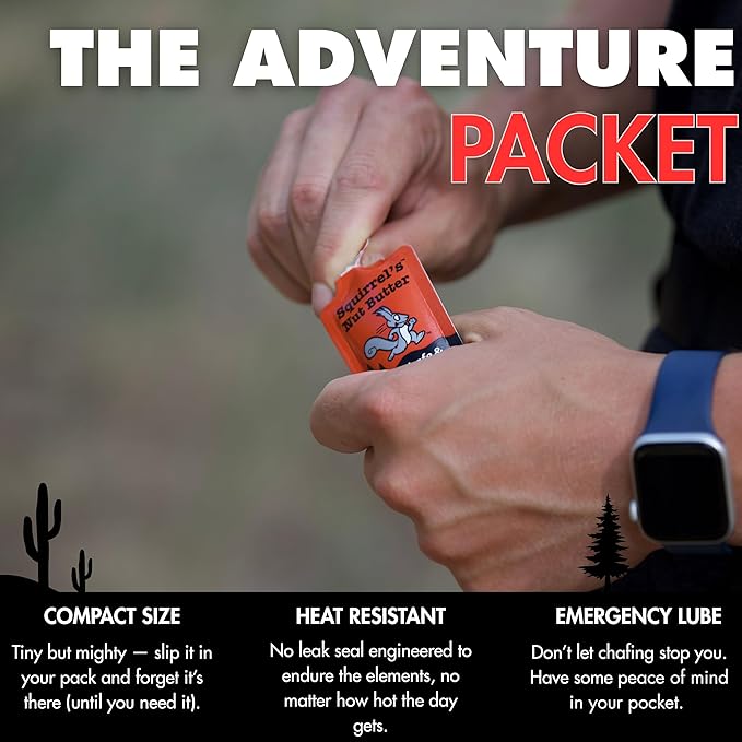 Squirrel's Nut Butter Anti Chafe Adventure Packet | Compact and All Natural Chafing & Skin Care for Athletes, Runners & Adventurers | Thighs, Arms, Pack Straps & More, Frankincese & Lavender, 9ml