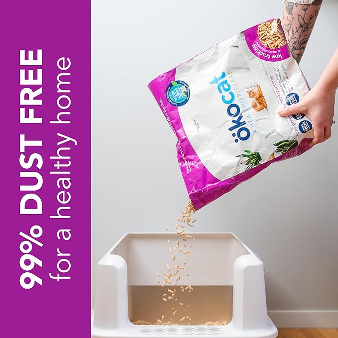 ökocat Low Tracking Natural Wood Clumping Cat Litter, Odor Control 14 Lbs