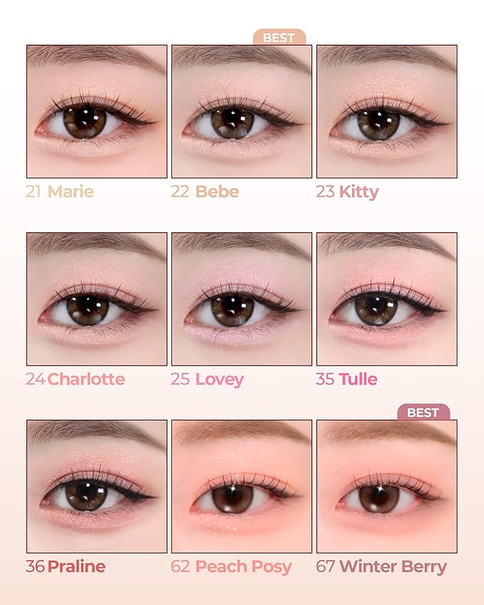 HOLIKA HOLIKA My Fave Piece Eye Shadow 25 Lovey - Korean Eye Makeup with Buttery Texture, Matte to Shimmer Formula, Smooth Blendable Pigmented Colors, Luxurious Finish for All-Day Wear