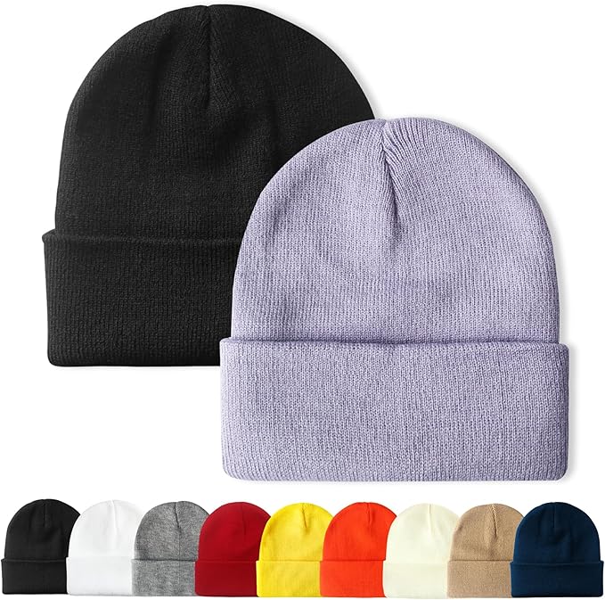 PFFY Unisex Beanie Hats for Men Women Knit Winter Beanies