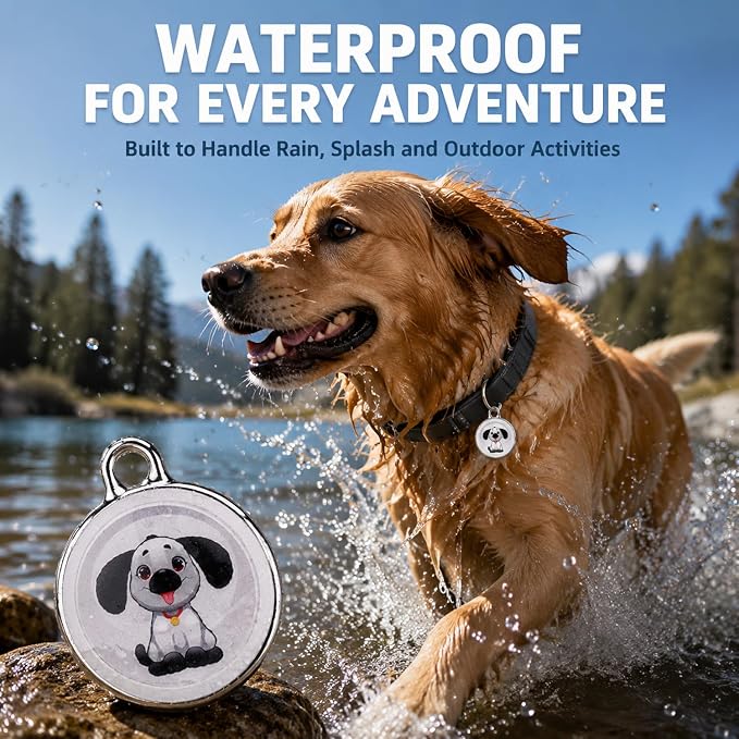 Pet Tracker for Dogs & Cats, No Subscription Required, No Monthly Fee, Smart Pet Locator Compatible with iOS & Android, IP67 Waterproof, Built-in Speaker, Location History & Sharing (Android & iOS)