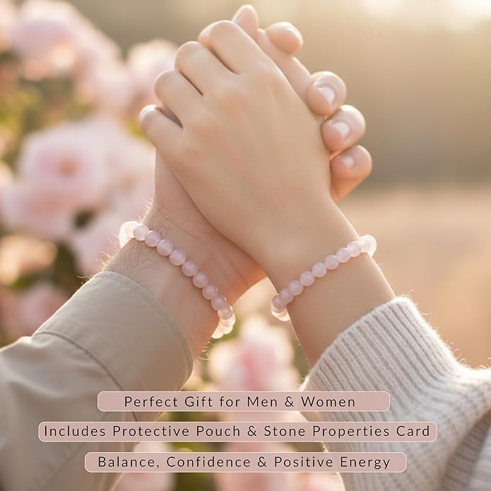 Cherry Tree Collection – Handmade Crystal Bracelets with Black Obsidian, Tiger’s Eye and 6 Other Gemstones for Men & Women – 8mm Beaded Bracelet for Healing, Protection & Positive Energy–Sizes S/M/L