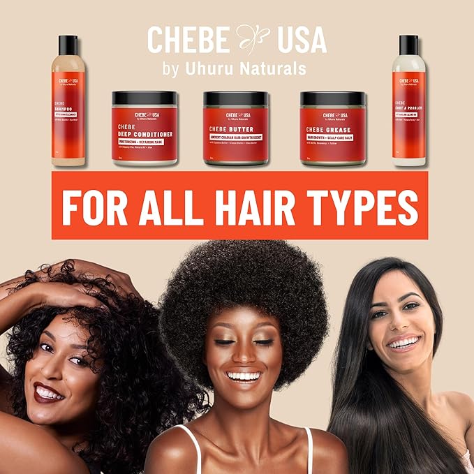 Original Chebe Castor Hair Growth Oil (4oz) – Nourishing & Moisturizing Hair Treatment for Thicker-Looking Hair – Infused with Black Seed, Clove & Rosemary – Authentic Chebe for All Hair Types