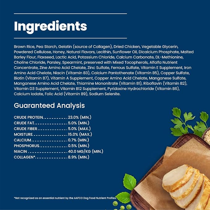 Blue Buffalo Chicken & Spearmint Small Dental Chews, 11.3 oz, 28 ct | 50 Ridges & Grooves Fight Plaque & Tartar, Spearmint Freshens Breath, Natural Ingredients